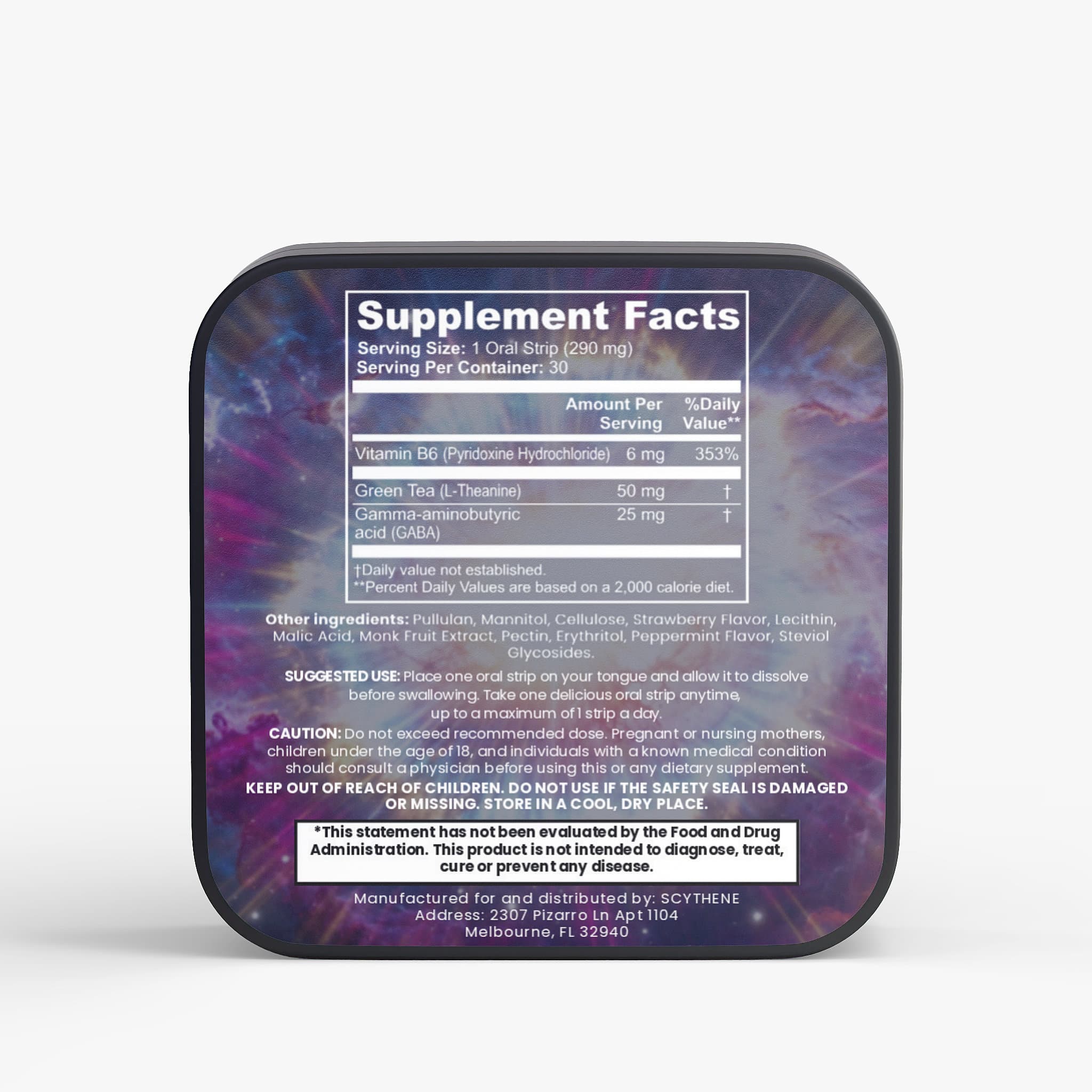Scyn (Cognitive Relaxation Pouches) supplement facts