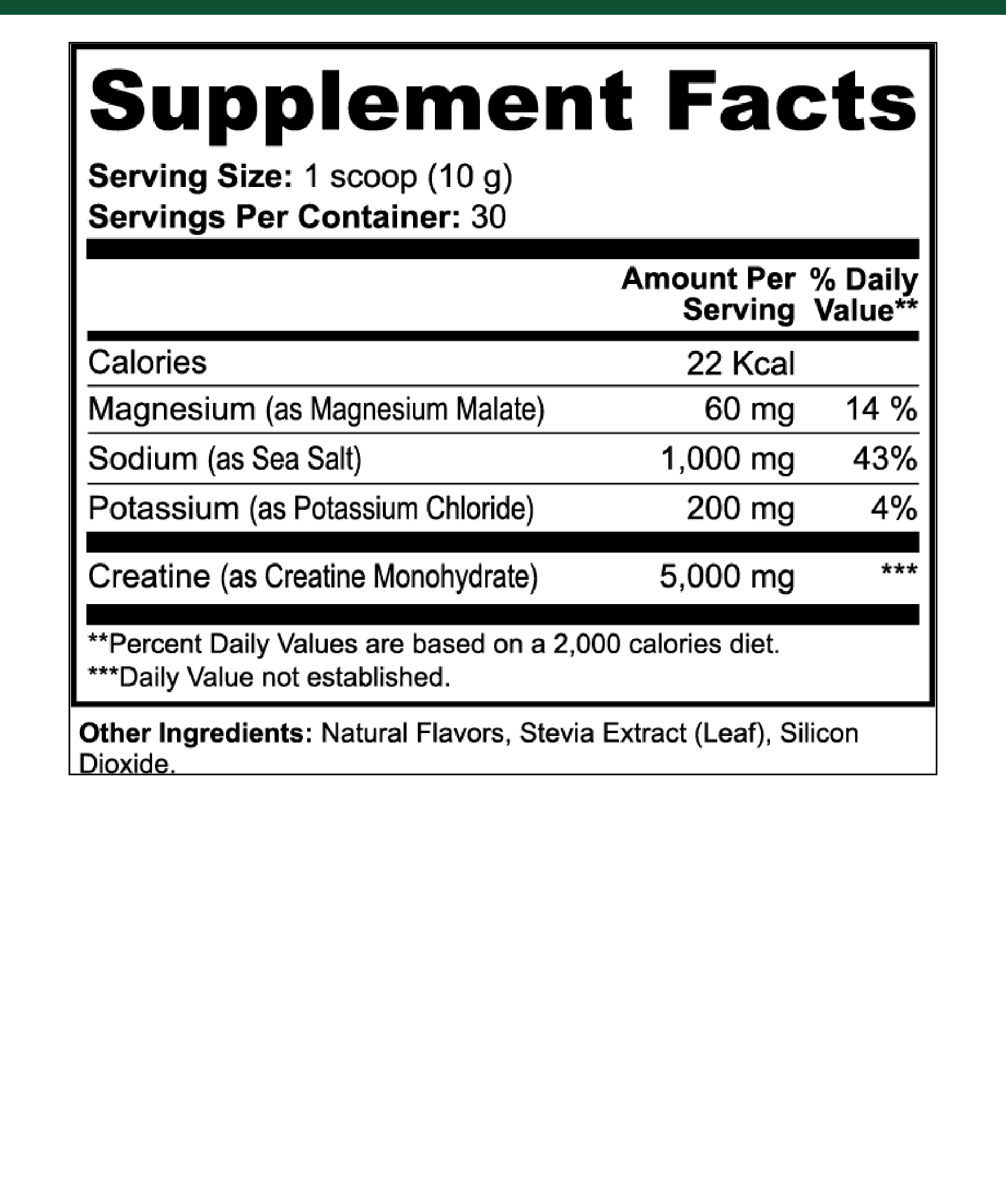 Creatine+ supplement facts