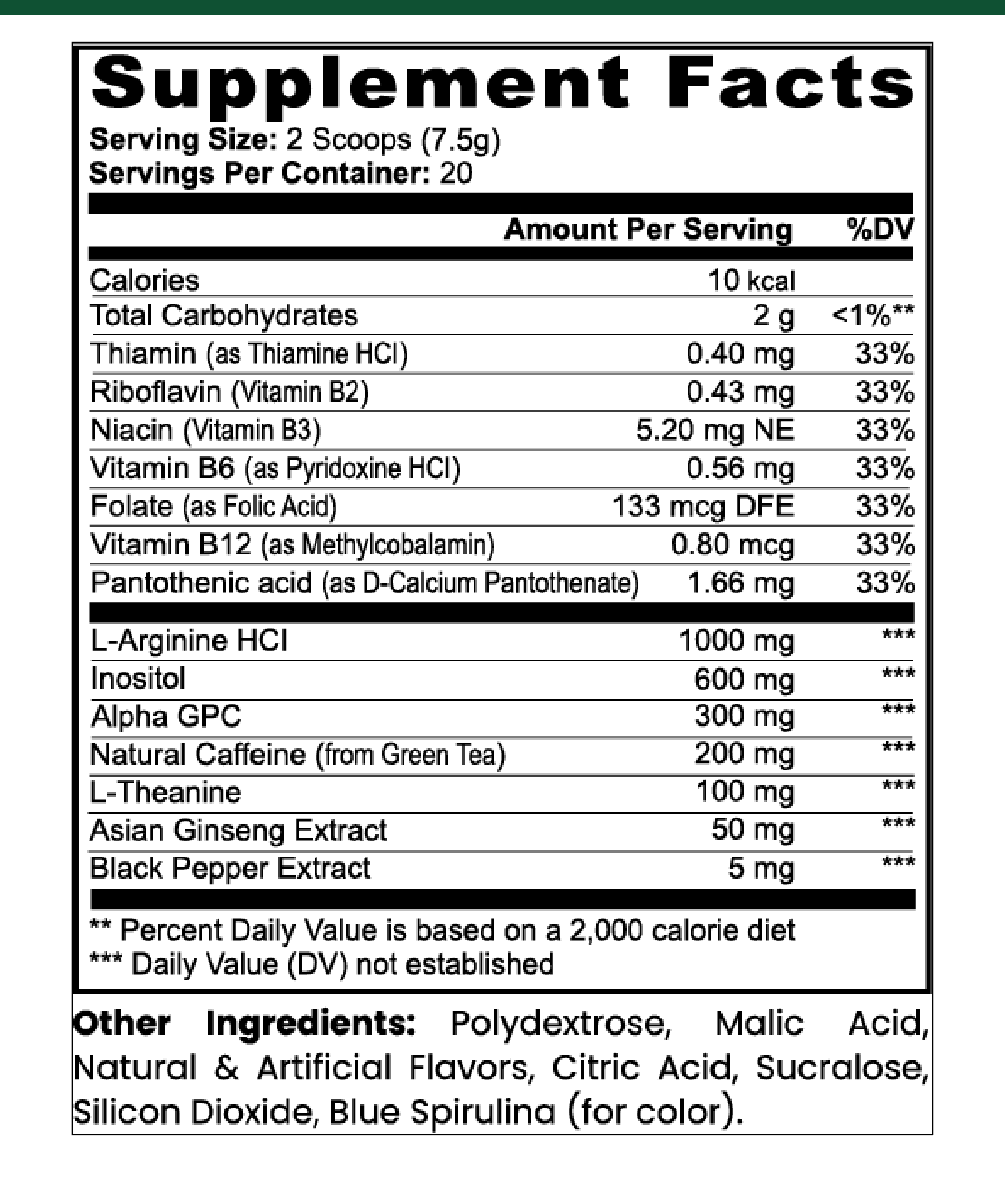 Neurolene — Sour Gummi Worm supplement facts