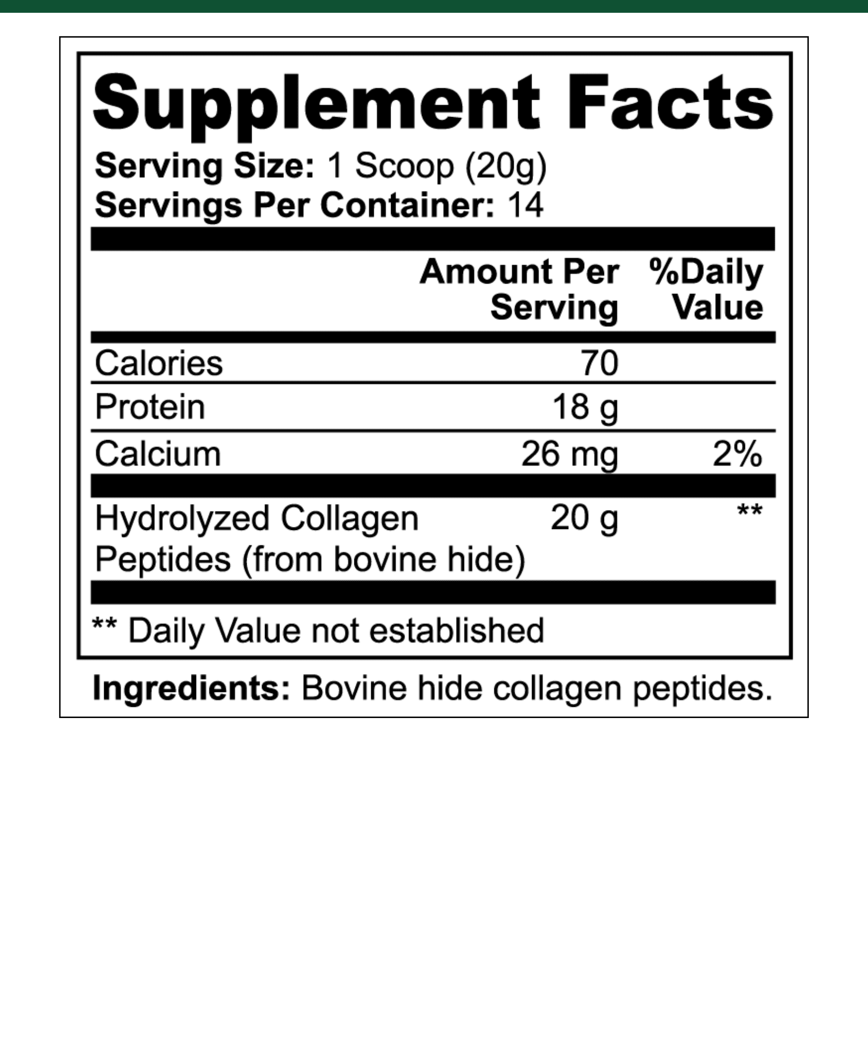 Collagen Peptides supplement facts