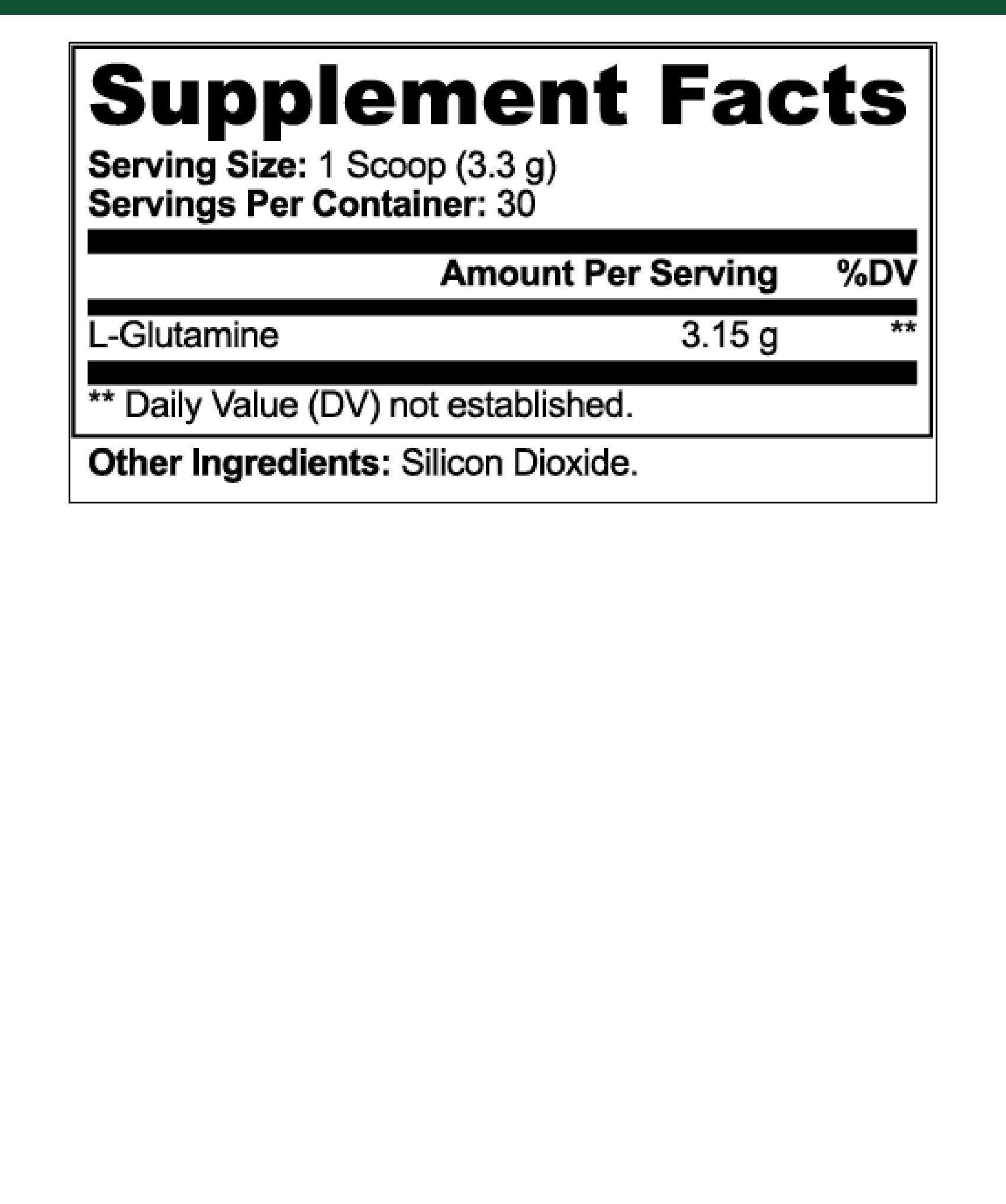 L-Glutamine supplement facts