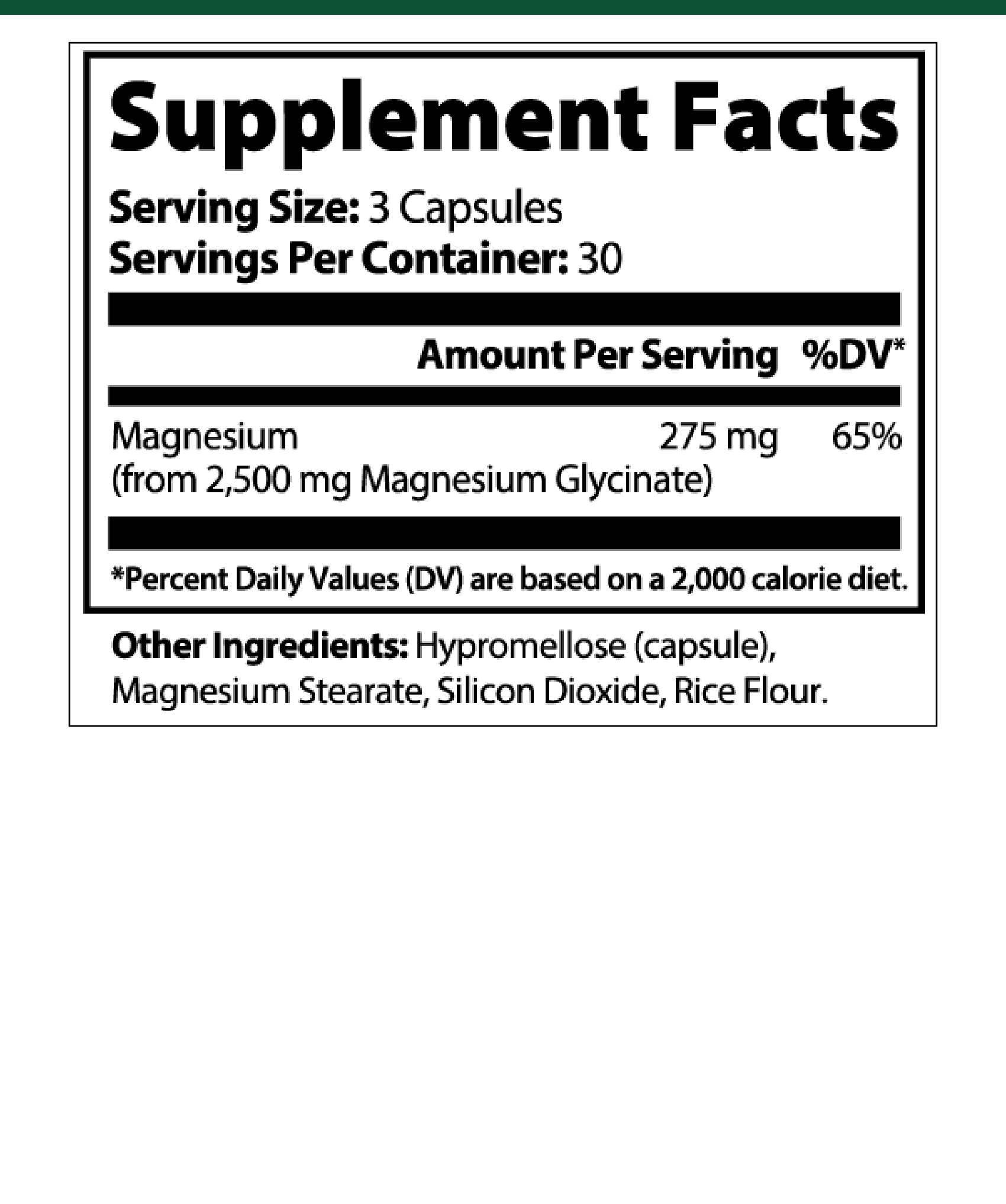Magnesium Glycinate supplement facts