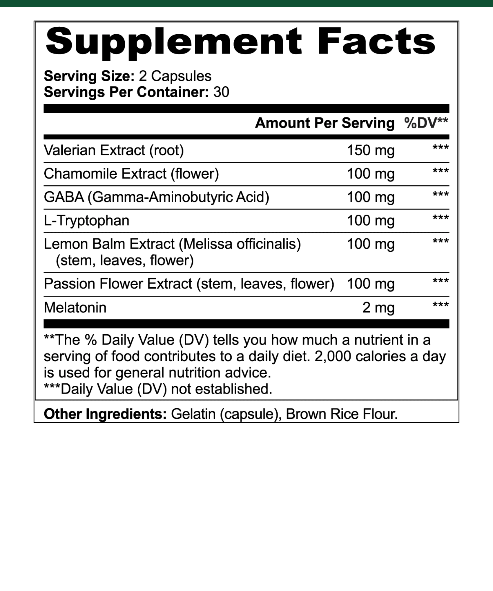Sleep Protocol supplement facts